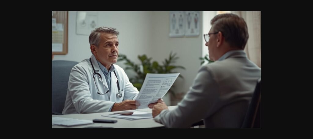 Médico conversando com paciente durante consulta, ilustrando a aposentadoria por invalidez (incapacidade permanente) do INSS