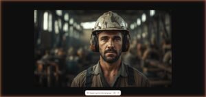Trabalhador industrial com capacete e protetor auricular em fábrica, ilustrando a aposentadoria especial sem idade mínima